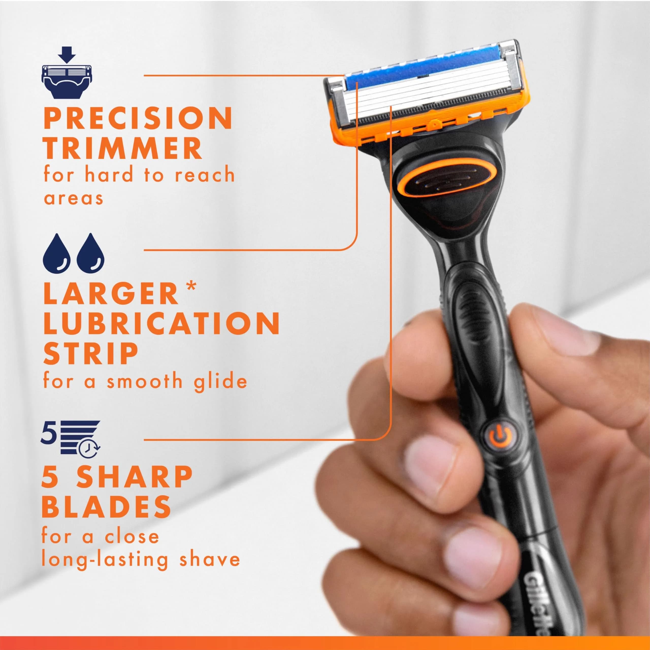 Gillette Fusion5 Power Razor Blade Refills for Men, 8 Count | 5-Blade Technology for Smooth Shaves - view 3