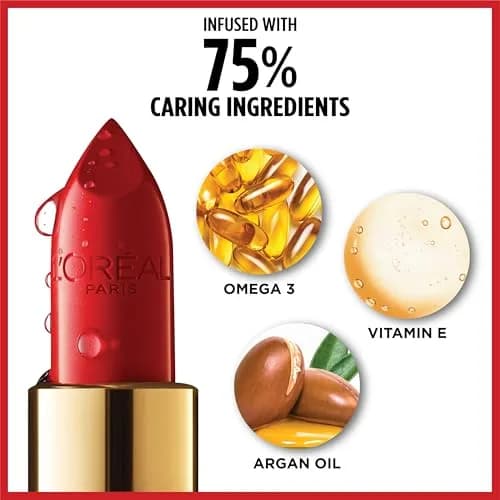 L'Oreal Paris Colour Riche Original Lipstick Divine Wine | Satin Finish, Hydrating Argan Oil & Vitamin E thumbnail 3