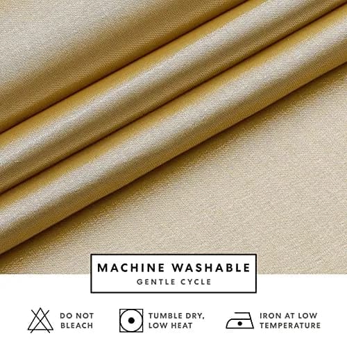 Regal Home Collections Amore Curtains 5-Piece Window Curtain Set 137cm x 213cm (54"W x 84"L) | Gold Light-Filtering Panels with Valance & Tiebacks thumbnail 5
