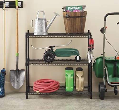 Whitmor 3 Tier Shelving Unit, Metal Shelving, Adjustable Wire Shelving | Heavy Duty Storage for Home & Garage thumbnail 2