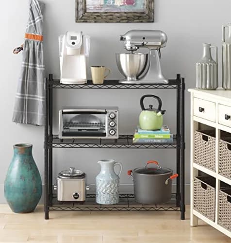 Whitmor 3 Tier Shelving Unit, Metal Shelving, Adjustable Wire Shelving | Heavy Duty Storage for Home & Garage thumbnail 3
