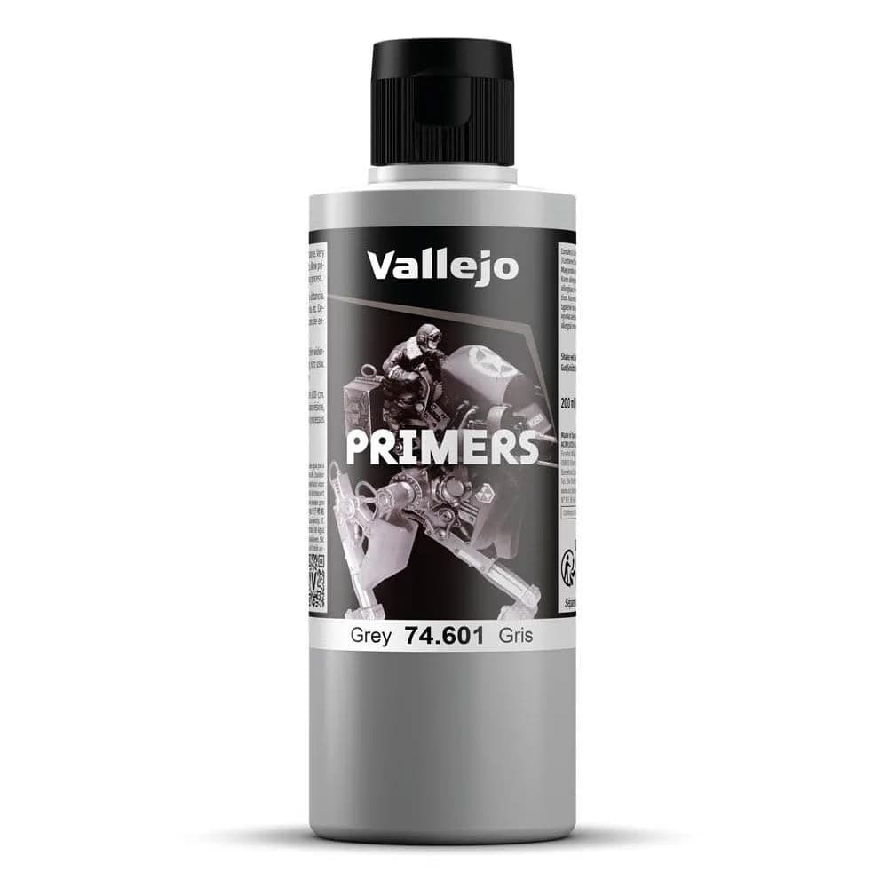 Vallejo Grey Acrylic Surface Primer 200ml (6.76 Fl Oz) | Matte Finish, Fast Drying, Airbrush Ready - main product image