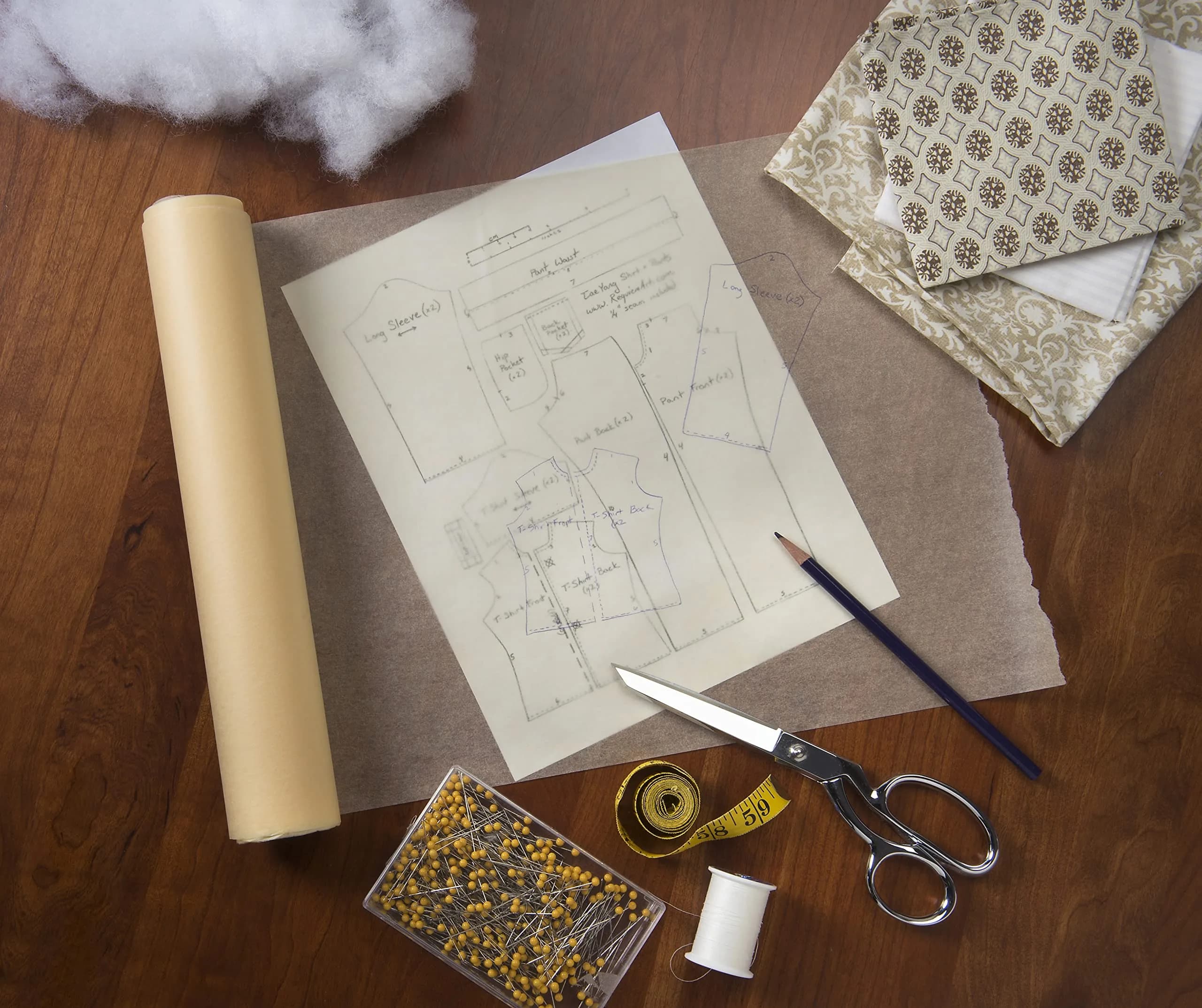Bienfang Canary Yellow Sketching & Tracing Paper Roll 12 Inches x 20 Yards | Fine Surface Texture for Drawing & Pattern Making - view 4