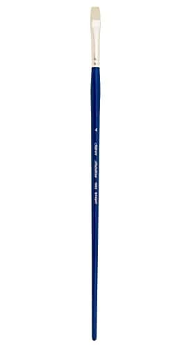 Silver Brush Limited Bristlon Bright Oil and Acrylic Paintbrush Size 4 | Synthetic Hog-Like Bristle, Long Handle thumbnail 1