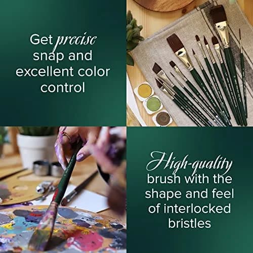 Silver Brush Limited Ruby Satin Bright Oil and Acrylic Paintbrush Size 6 | Synthetic, Short Handle, Heavy Body Paint thumbnail 4