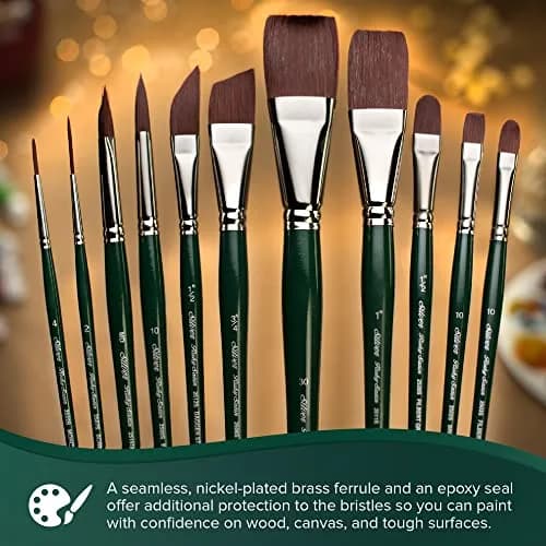 Silver Brush Limited Ruby Satin Bright Oil and Acrylic Paintbrush Size 6 | Synthetic, Short Handle, Heavy Body Paint thumbnail 5