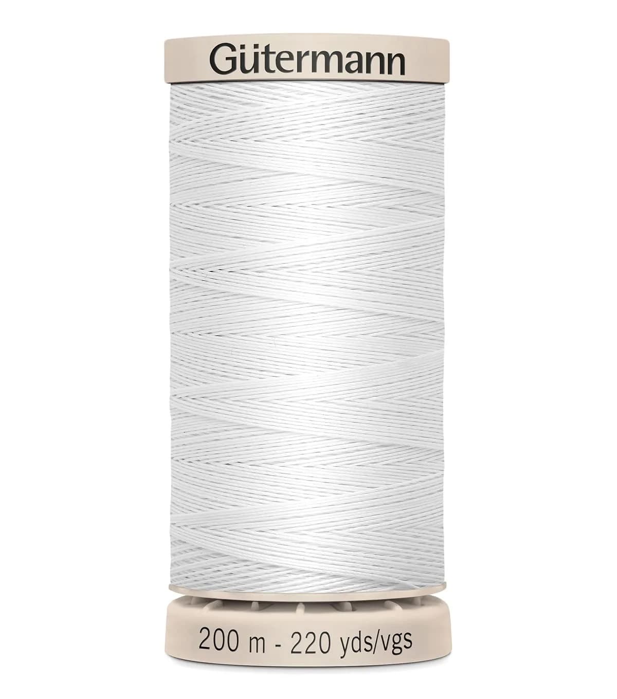 Gütermann White Quilting Thread 220 Yards (201 m) | Mercerized Cotton for Hand Quilting