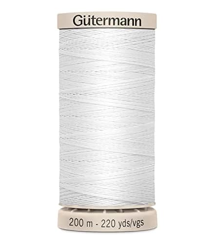Gütermann White Quilting Thread 220 Yards (201 m) | Mercerized Cotton for Hand Quilting thumbnail 1