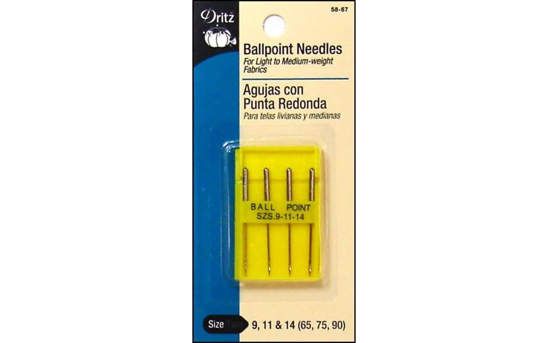 Dritz Ballpoint Machine Needles Size 11 Nickel | Suitable for Knit Fabrics (70-120 chars) — Nickel