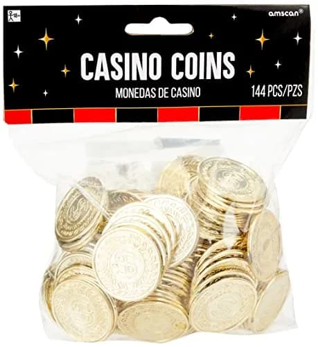 Amscan Eye-Catching Casino Gold Coins 7.50" x 5.62" | Premium Durable Design for Gaming & Gifts thumbnail 1