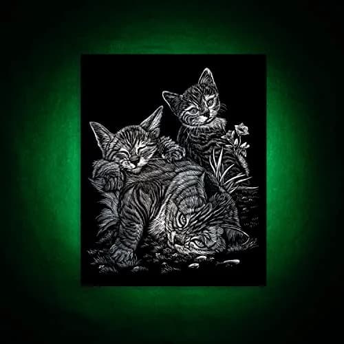 Royal & Langnickel Silver Engraving Art Kit Tabby Cat and Kittens 20.3cm x 25.4cm (8" x 10") | Easy Art for All Ages thumbnail 4