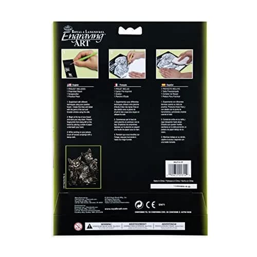 Royal & Langnickel Silver Engraving Art Kit Tabby Cat and Kittens 20.3cm x 25.4cm (8" x 10") | Easy Art for All Ages thumbnail 5