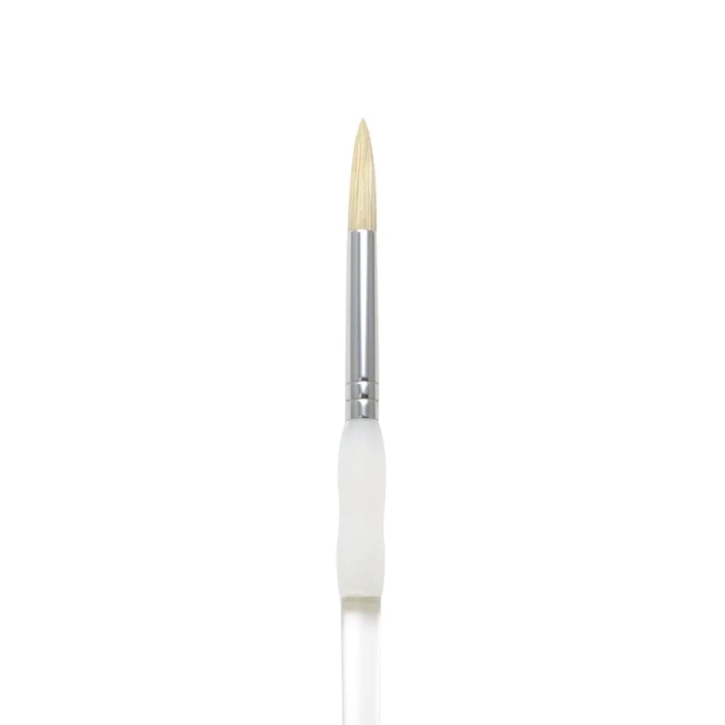 Omnia Soft-Grip Bristle Round Brush Size 3 | Flagged Bristle Artist Brush - main product image