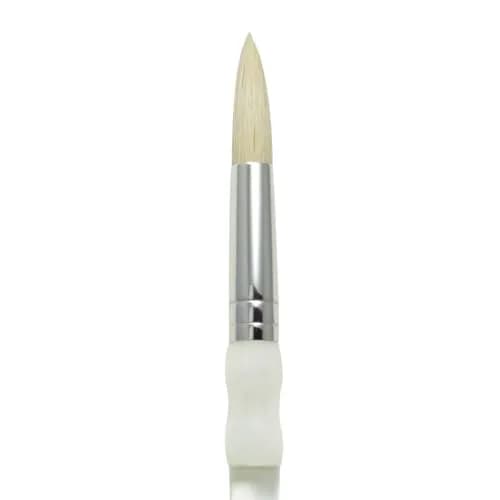 Omnia Soft-Grip Bristle Round Brush Size 3 | Flagged Bristle Artist Brush thumbnail 4
