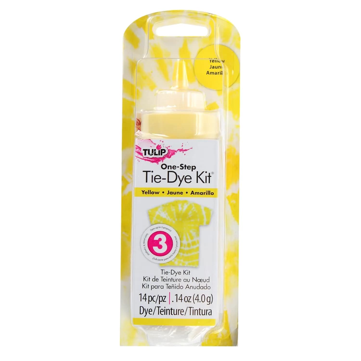 Tulip One-Step Tie-Dye Kit Vibrant Yellow Fabric Dye 118ml (4 fl oz) | Easy-Squeeze Bottle for All-Natural Fibers