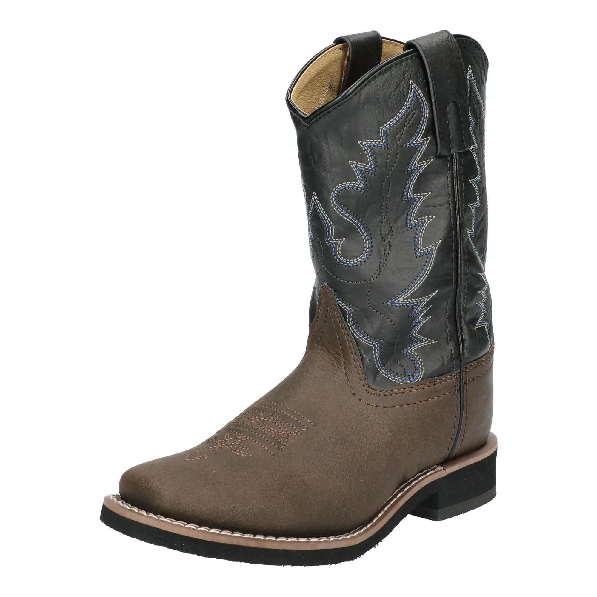 Smoky Mountain Boots Kids Monterey Boot, Brown/Black, 2.5 Little Kid | Western Style with Faux Leather Upper — Brown/Black
