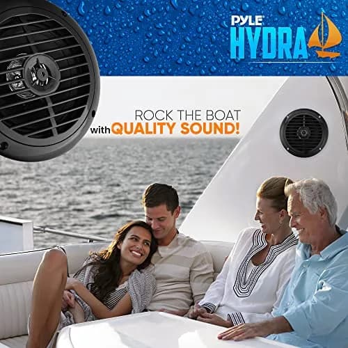 Pyle 6.5 Inch Dual Marine Speakers Waterproof Weather Resistant 120W Black thumbnail 8