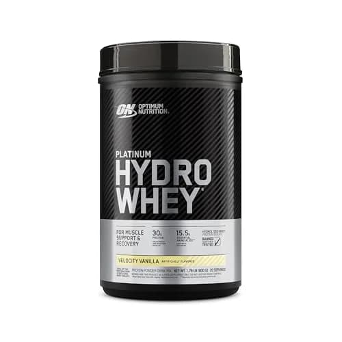 Optimum Nutrition Platinum Hydrowhey Protein Powder, Velocity Vanilla, 907g (2 LB) | Hydrolyzed Whey Isolate for Rapid Recovery thumbnail 1