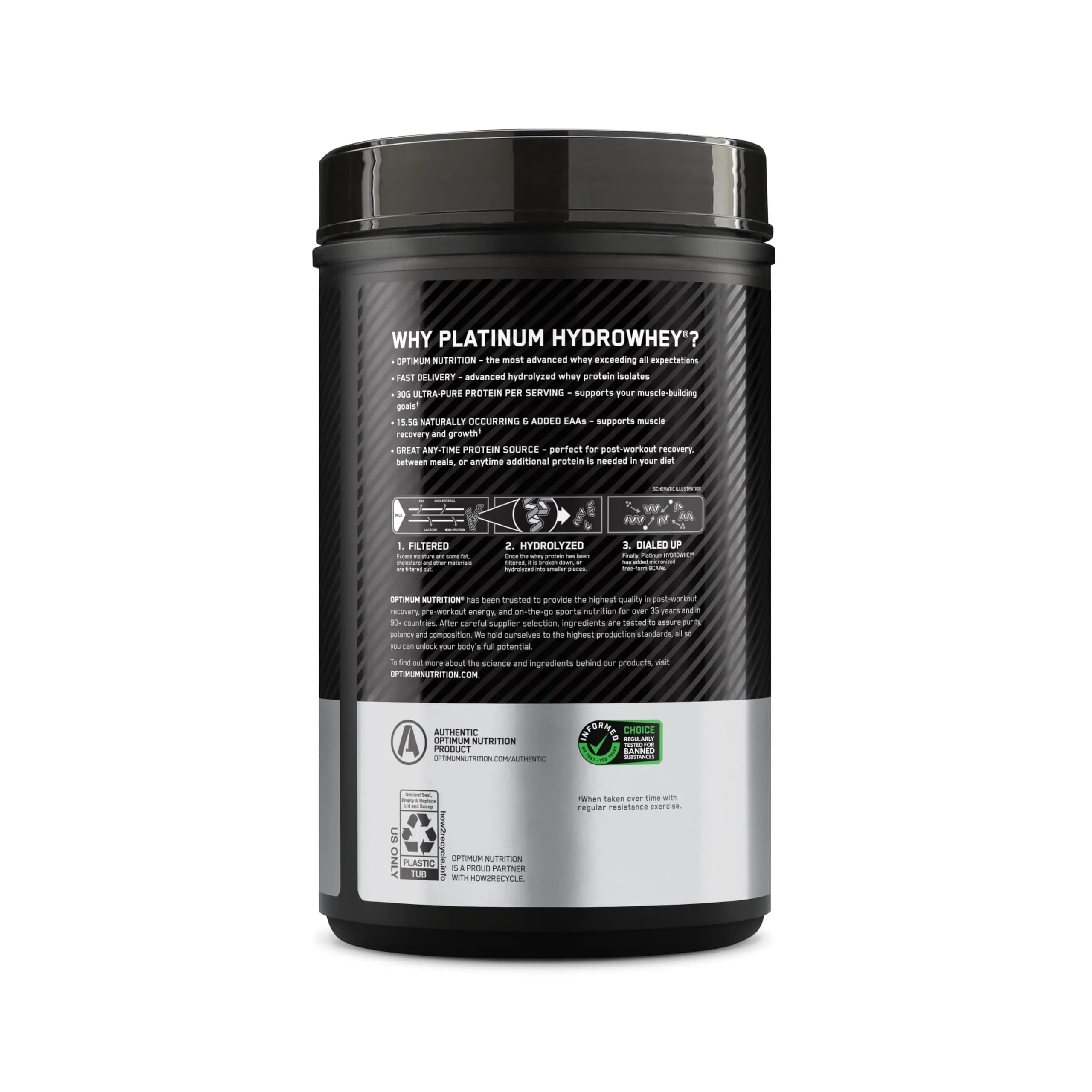 Optimum Nutrition Platinum Hydrowhey Protein Powder, Velocity Vanilla, 907g (2 LB) | Hydrolyzed Whey Isolate for Rapid Recovery - view 8