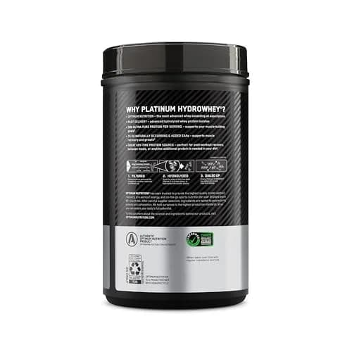 Optimum Nutrition Platinum Hydrowhey Protein Powder, Velocity Vanilla, 907g (2 LB) | Hydrolyzed Whey Isolate for Rapid Recovery thumbnail 8