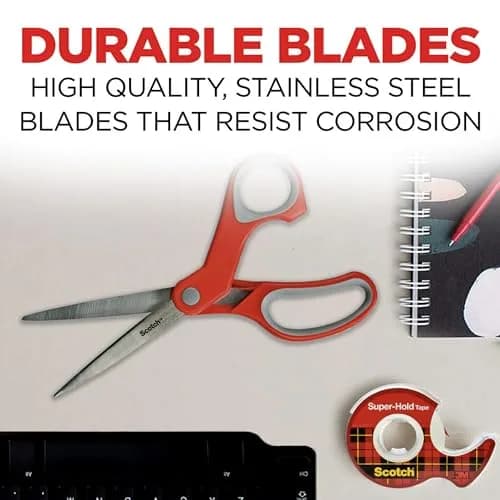 Scotch Multi-Purpose Stainless Steel Scissors, 8" (20 cm) - 2 Pairs | All-Purpose Craft & Office Cutting thumbnail 5