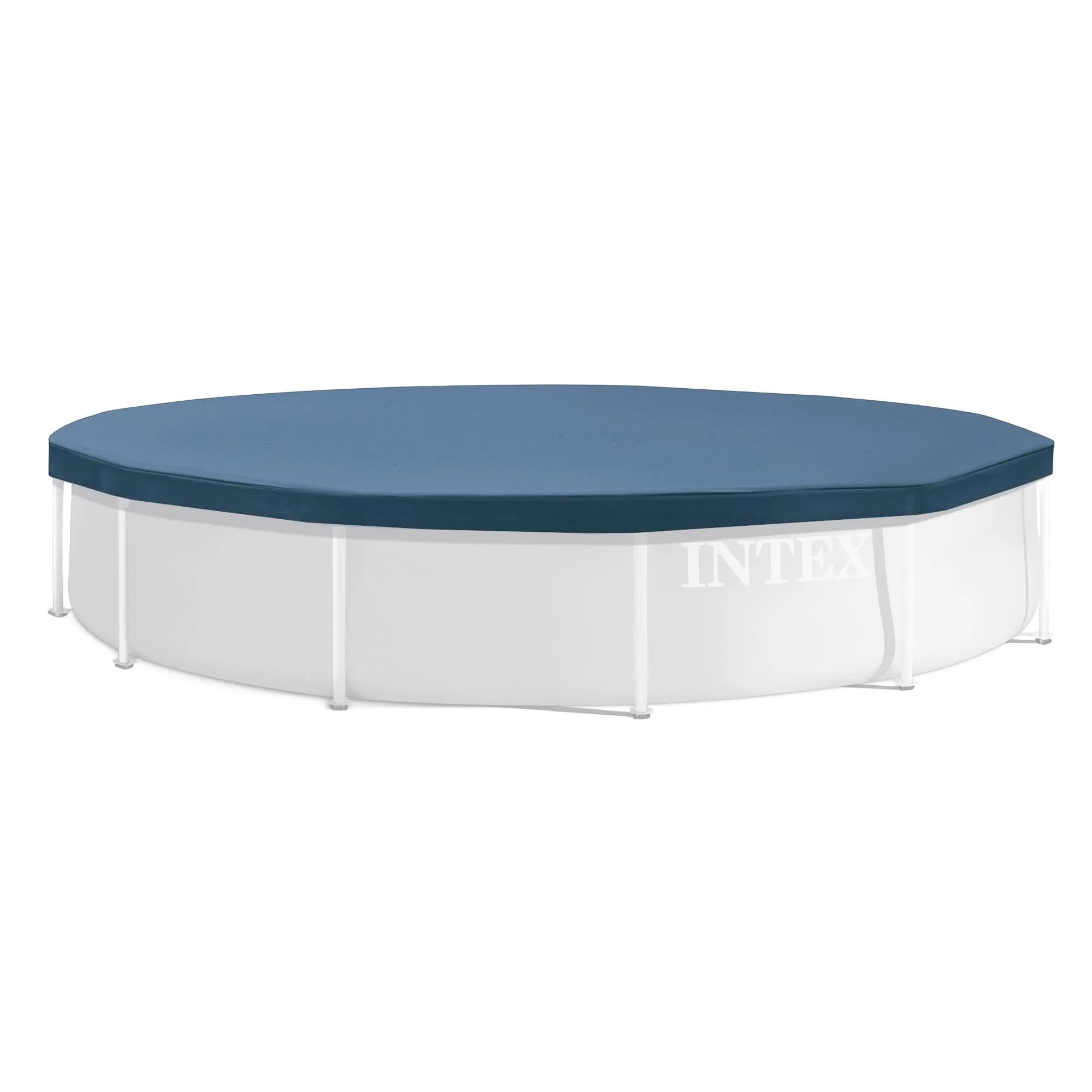 Intex 12ft Round Metal Frame Pool Cover | 3.37 kg (7 lb) | Protects from Debris & Weather - main product image