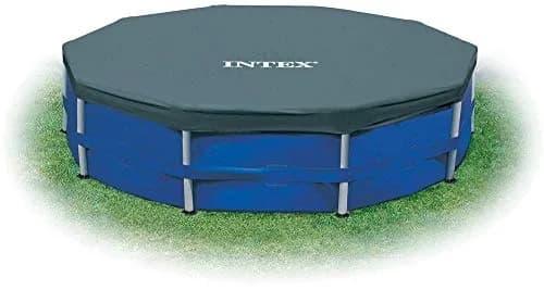 Intex 12ft Round Metal Frame Pool Cover | 3.37 kg (7 lb) | Protects from Debris & Weather thumbnail 4