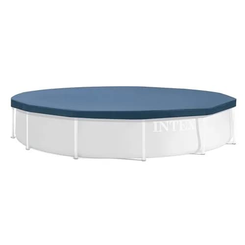 Intex 12ft Round Metal Frame Pool Cover | 3.37 kg (7 lb) | Protects from Debris & Weather thumbnail 1