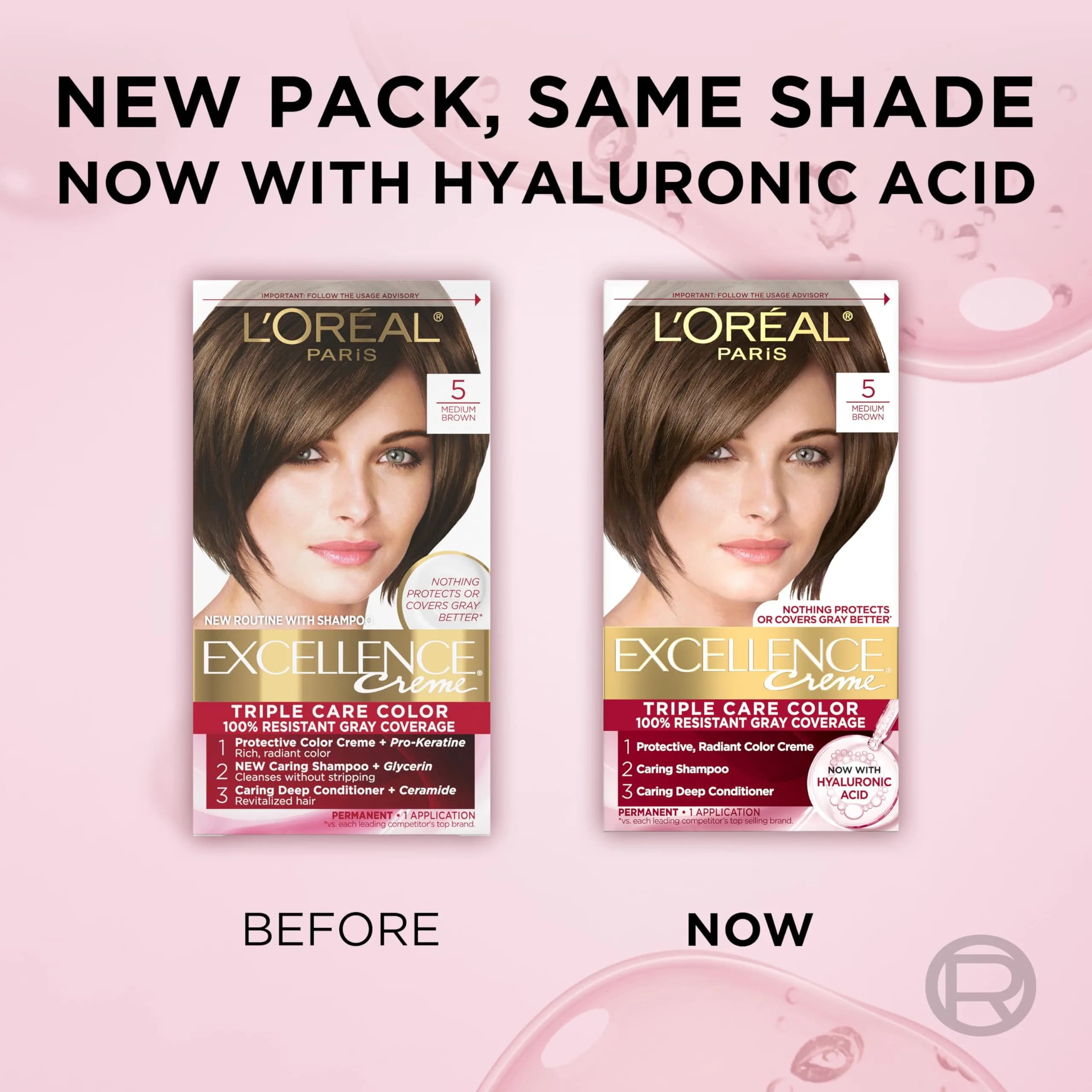 L'Oreal Paris Excellence Crème Permanent Hair Dye Medium Brown | Triple Care Color with Hyaluronic Acid for 100% Gray Coverage - view 9