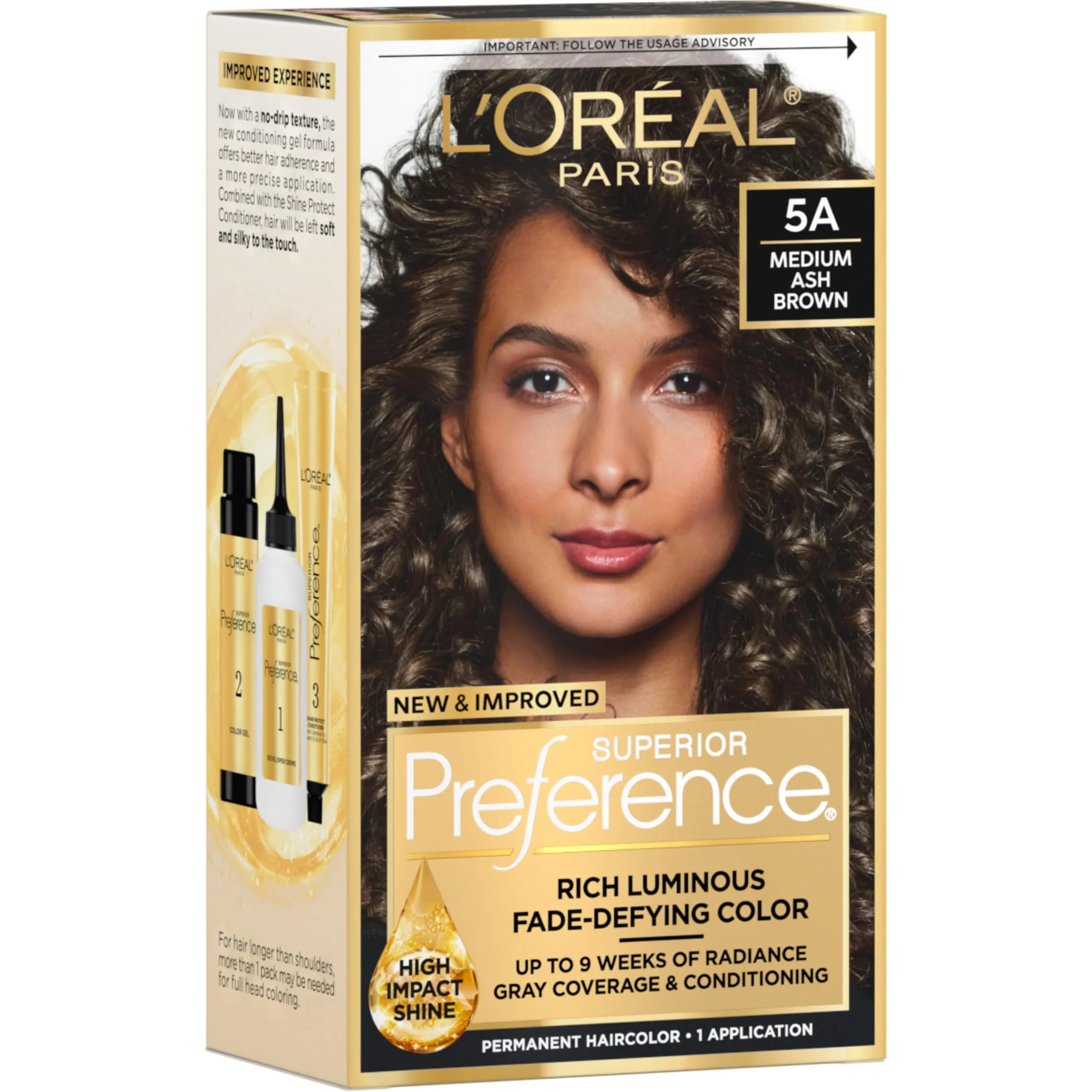 L'Oreal Paris Superior Preference 5A Medium Ash Brown Permanent Hair Color | Fade-Defying Shine System - main product image