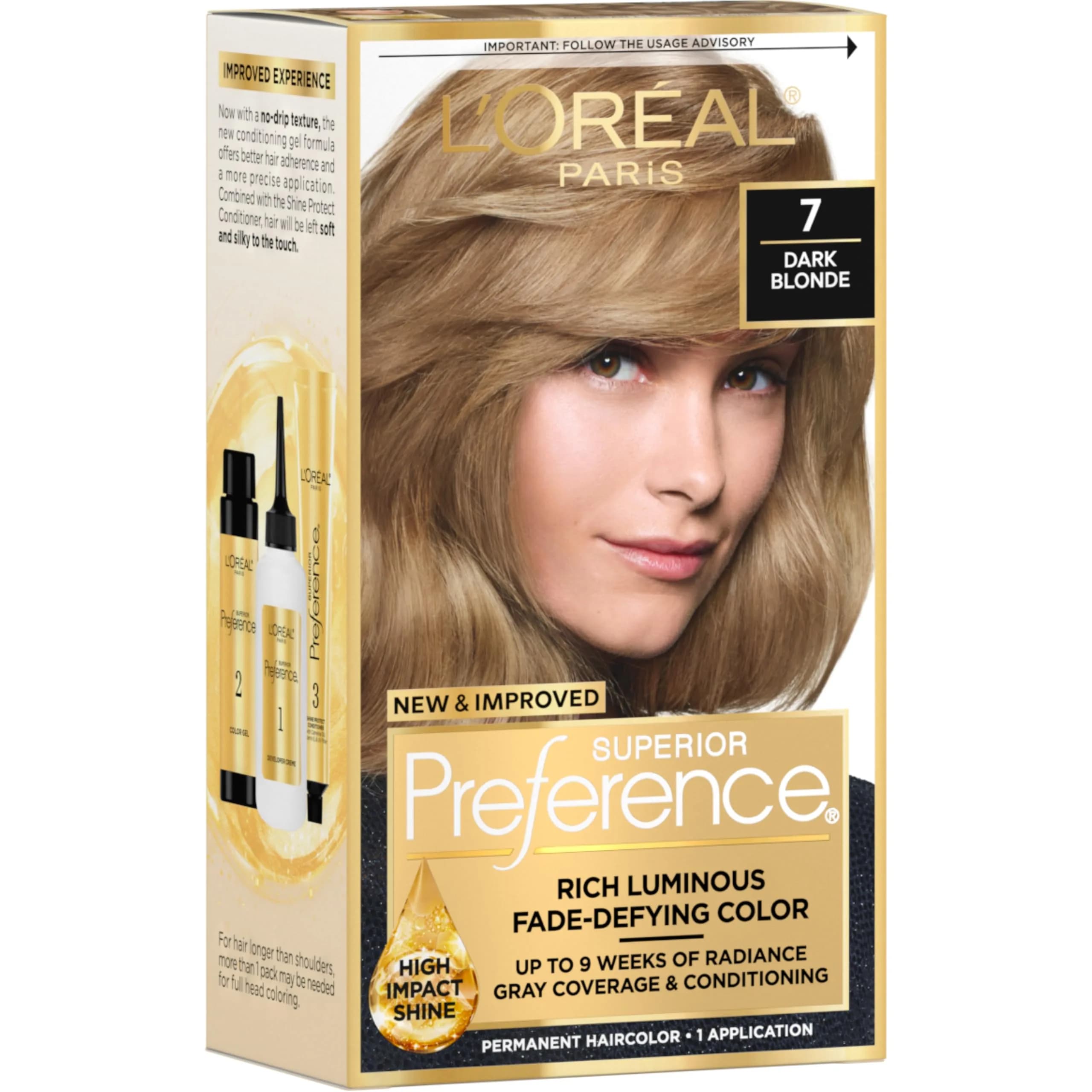 L'Oreal Paris Superior Preference Permanent Hair Color - Dark Blonde 07 | Fade-Defying Shine System - main product image