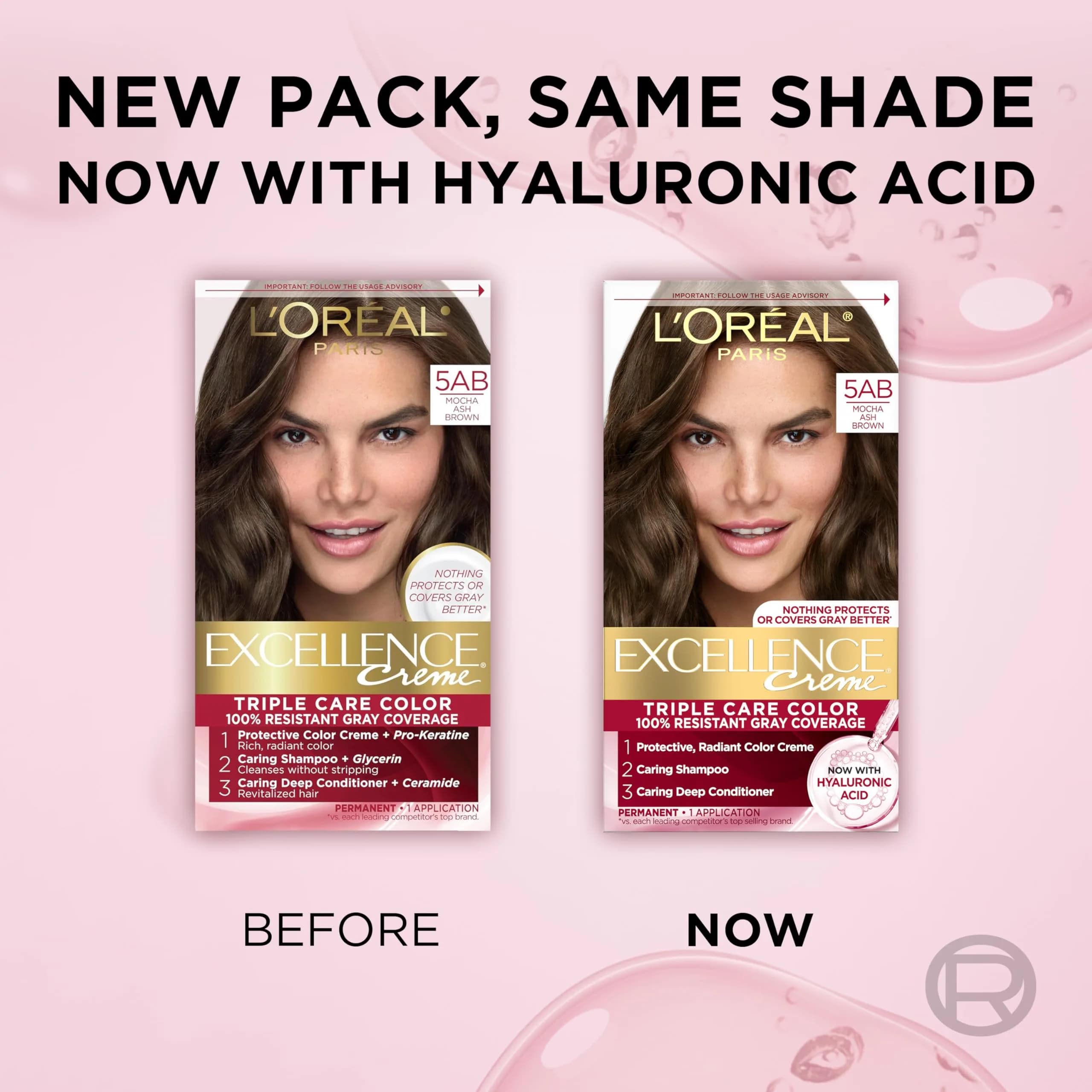 L'Oreal Paris Excellence Crème Permanent Hair Dye Mocha Ash Brown 5AB | Triple Care Color Routine with Hyaluronic Acid - view 9