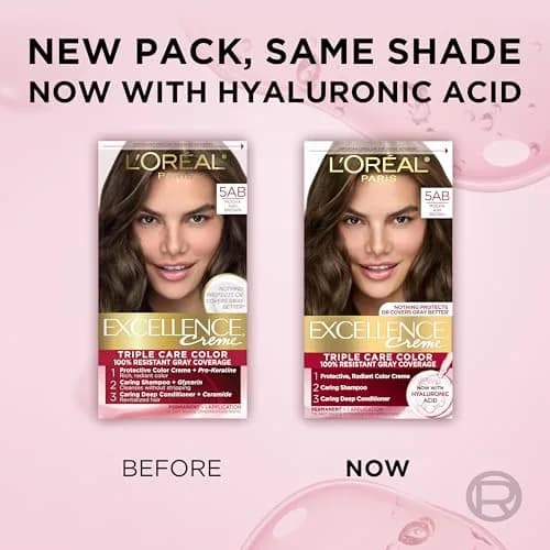 L'Oreal Paris Excellence Crème Permanent Hair Dye Mocha Ash Brown 5AB | Triple Care Color Routine with Hyaluronic Acid thumbnail 9