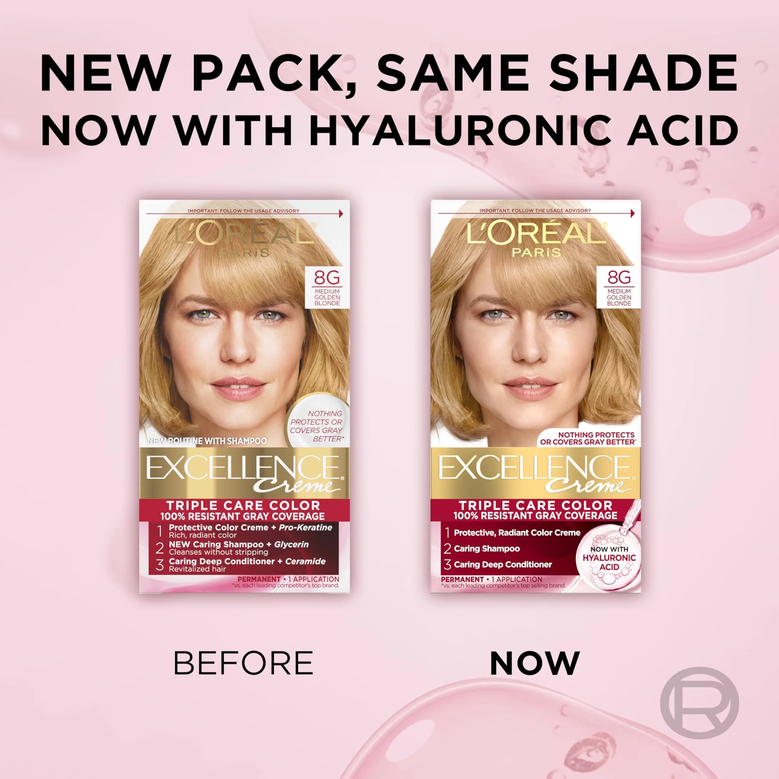 L'Oreal Paris Excellence Crème Permanent Hair Dye Medium Golden Blonde | Triple Care Color Routine with Hyaluronic Acid - view 9