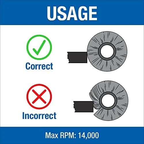 Mercer Abrasives 187010 - 4" x 1/2" x 5/8"-11 Crimped Wire Wheel, .014 Carbon Steel Wire | Heavy-duty Abrasion Tool thumbnail 5