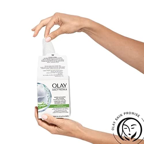 Olay Daily Gentle Clean 5-in-1 Water Activated Cleansing Cloths, 66 Count (Pack of 2) | Dermatologist Tested for Sensitive Skin thumbnail 5