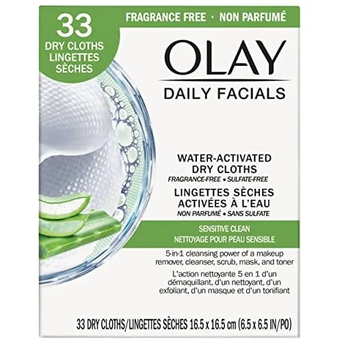 Olay Daily Gentle Clean 5-in-1 Water Activated Cleansing Cloths, 66 Count (Pack of 2) | Dermatologist Tested for Sensitive Skin thumbnail 1