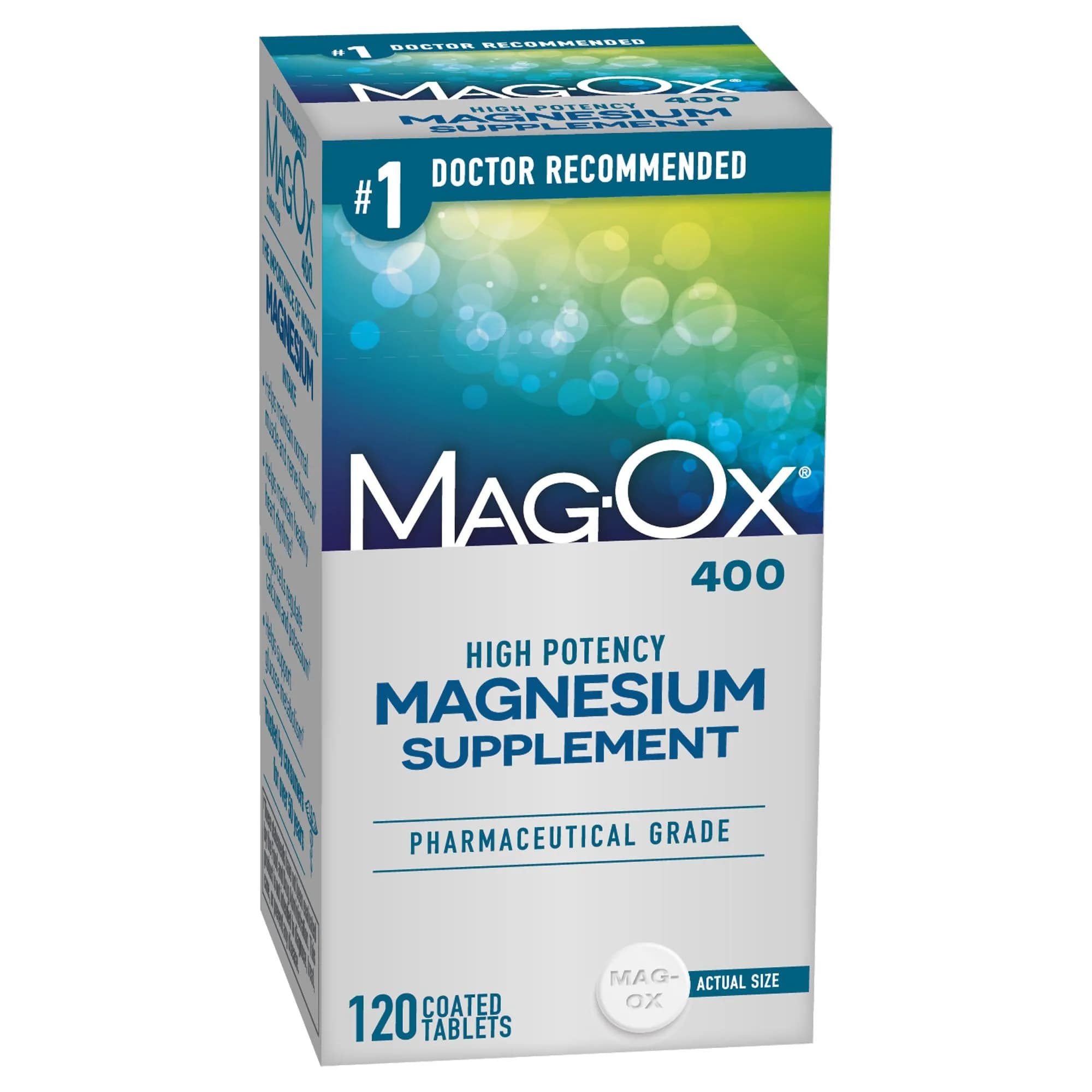 Mag-Ox Magnesium Supplement, Pharmaceutical Grade Magnesium Oxide 483mg | Supports Heart & Muscle Function — Tablet