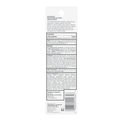 Neutrogena Revitalizing Tinted Lip Balm SPF 20, Sheer Fresh Plum, 4.25g (0.15 oz) | Hydrates, Protects, and Improves Lip Texture thumbnail 7