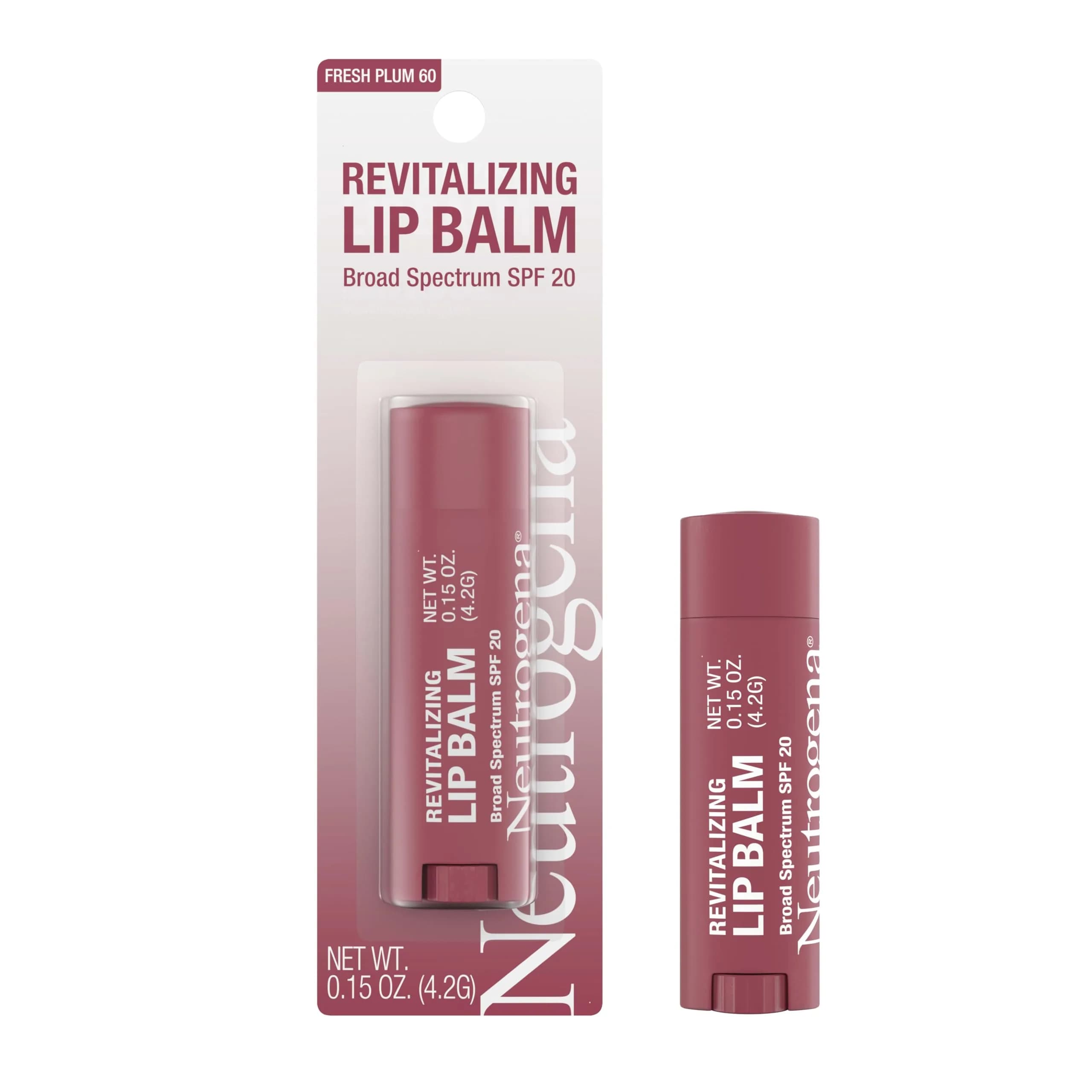 Neutrogena Revitalizing Tinted Lip Balm SPF 20, Sheer Fresh Plum, 4.25g (0.15 oz) | Hydrates, Protects, and Improves Lip Texture - main product image