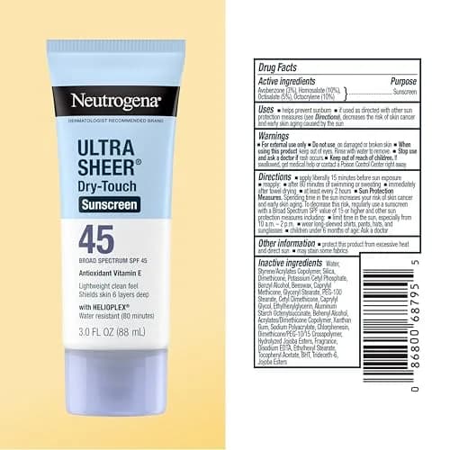 Neutrogena Ultra Sheer Dry-Touch Sunscreen Lotion SPF 45 | 177ml (6 fl oz) 2-Pack | Broad Spectrum UVA/UVB Protection thumbnail 8