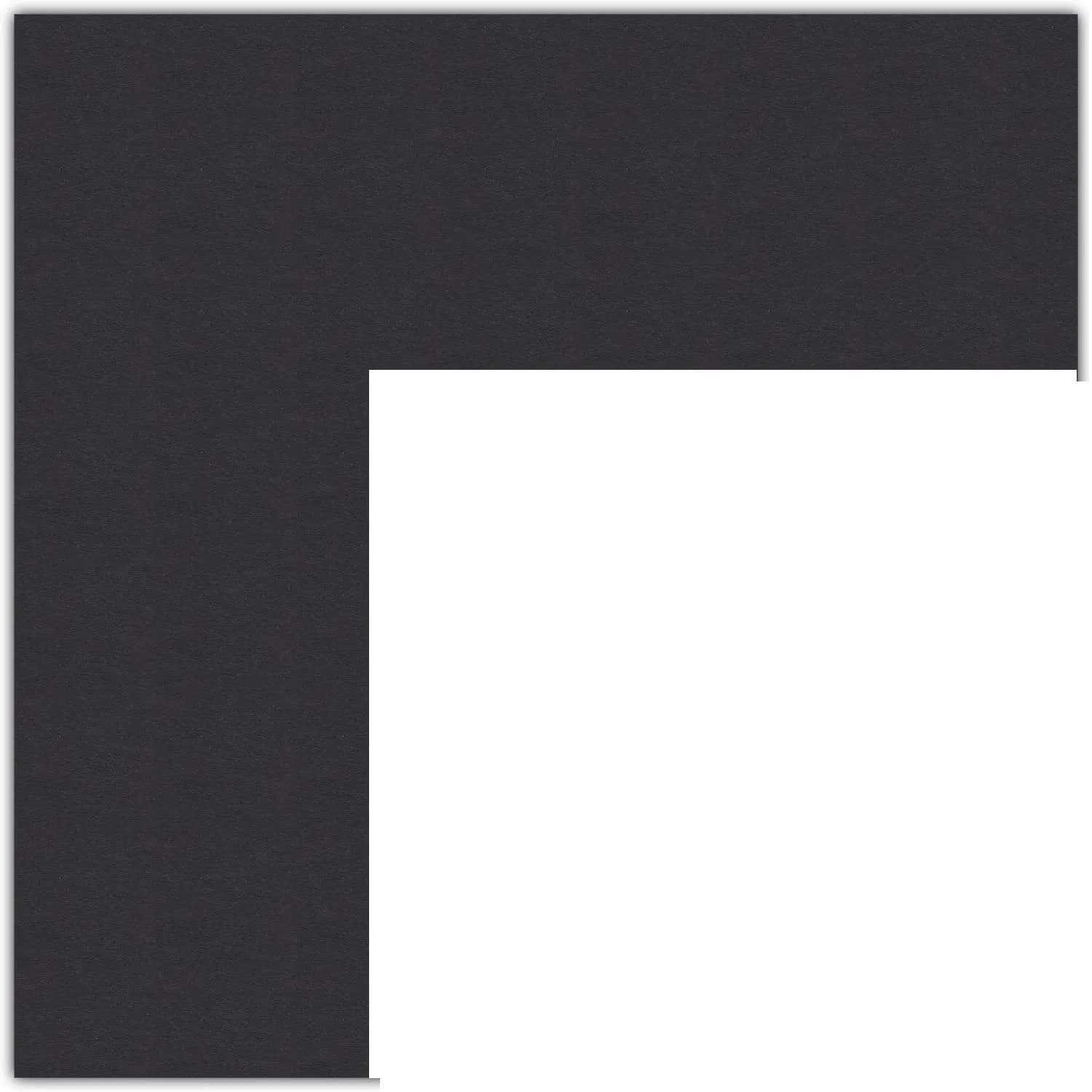 ArtToFrames 8x10 Smooth Black / Black Custom Mat for Picture Frame with 4x6 opening size