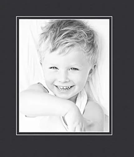 ArtToFrames 8x10 Smooth Black / Black Custom Mat for Picture Frame with 4x6 opening size thumbnail 2