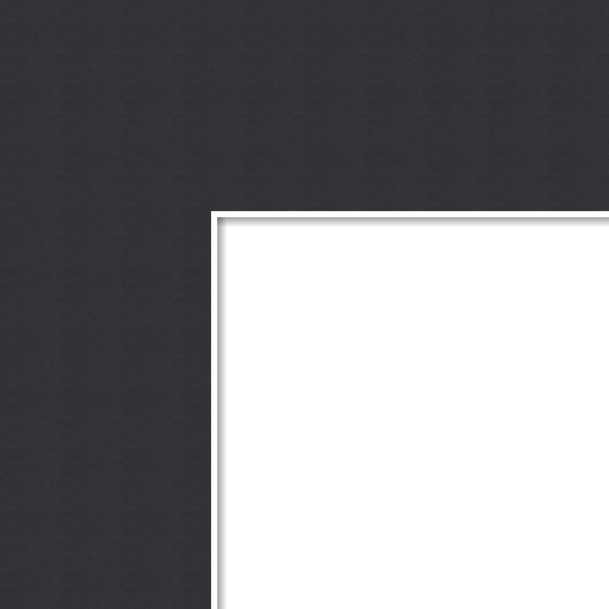 ArtToFrames 11x17 Smooth Black / Black Custom Mat for Picture Frame with 7x13 opening size | Standard 4 Ply Material