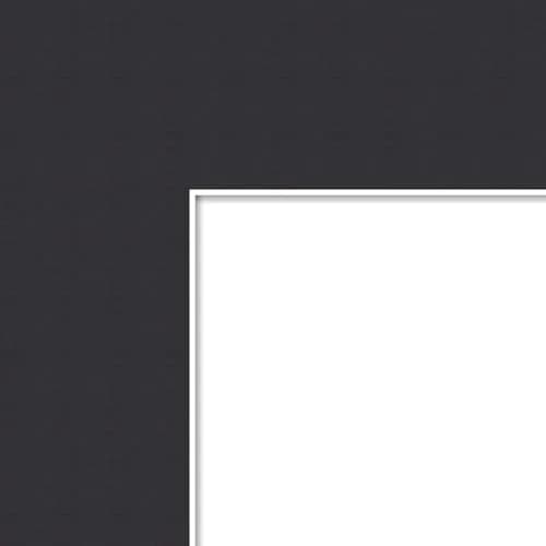 ArtToFrames 11x17 Smooth Black / Black Custom Mat for Picture Frame with 7x13 opening size | Standard 4 Ply Material thumbnail 1