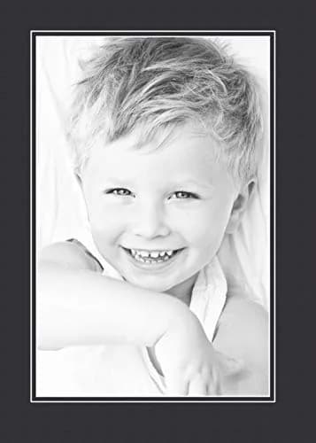 ArtToFrames 11x17 Smooth Black / Black Custom Mat for Picture Frame with 7x13 opening size | Standard 4 Ply Material thumbnail 2