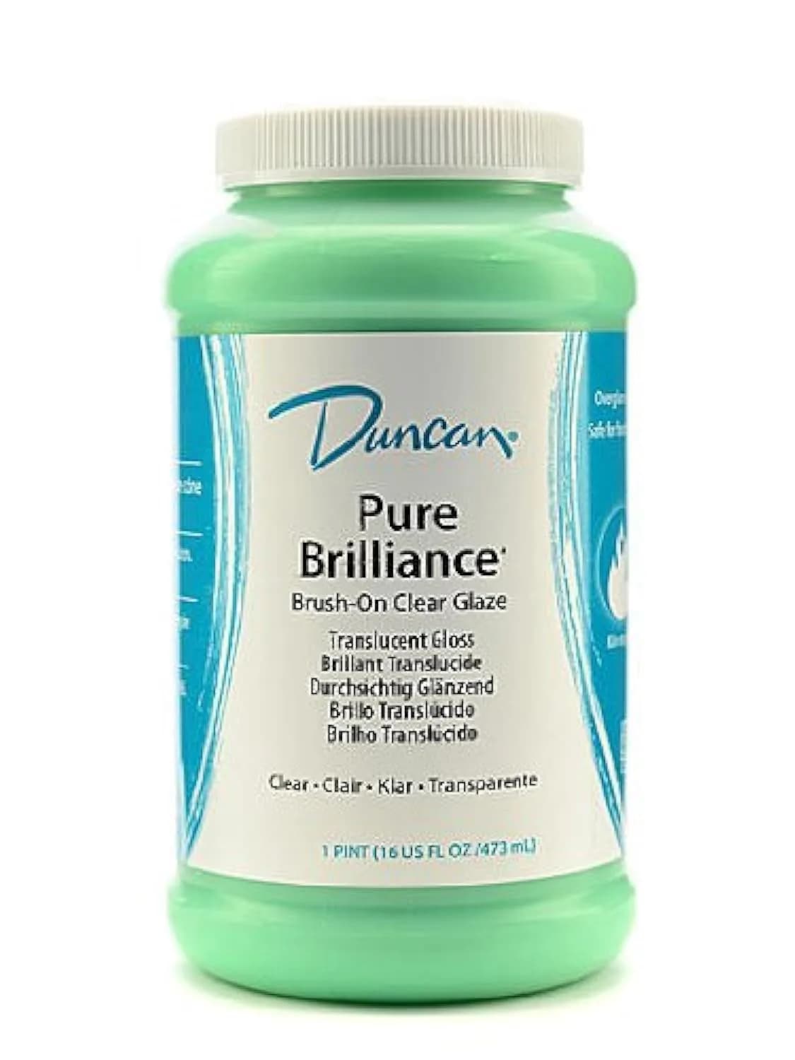 Duncan Pure Brilliance Clear Glaze 16 oz. | Non-Toxic Ceramic Finish with Brilliant Shine