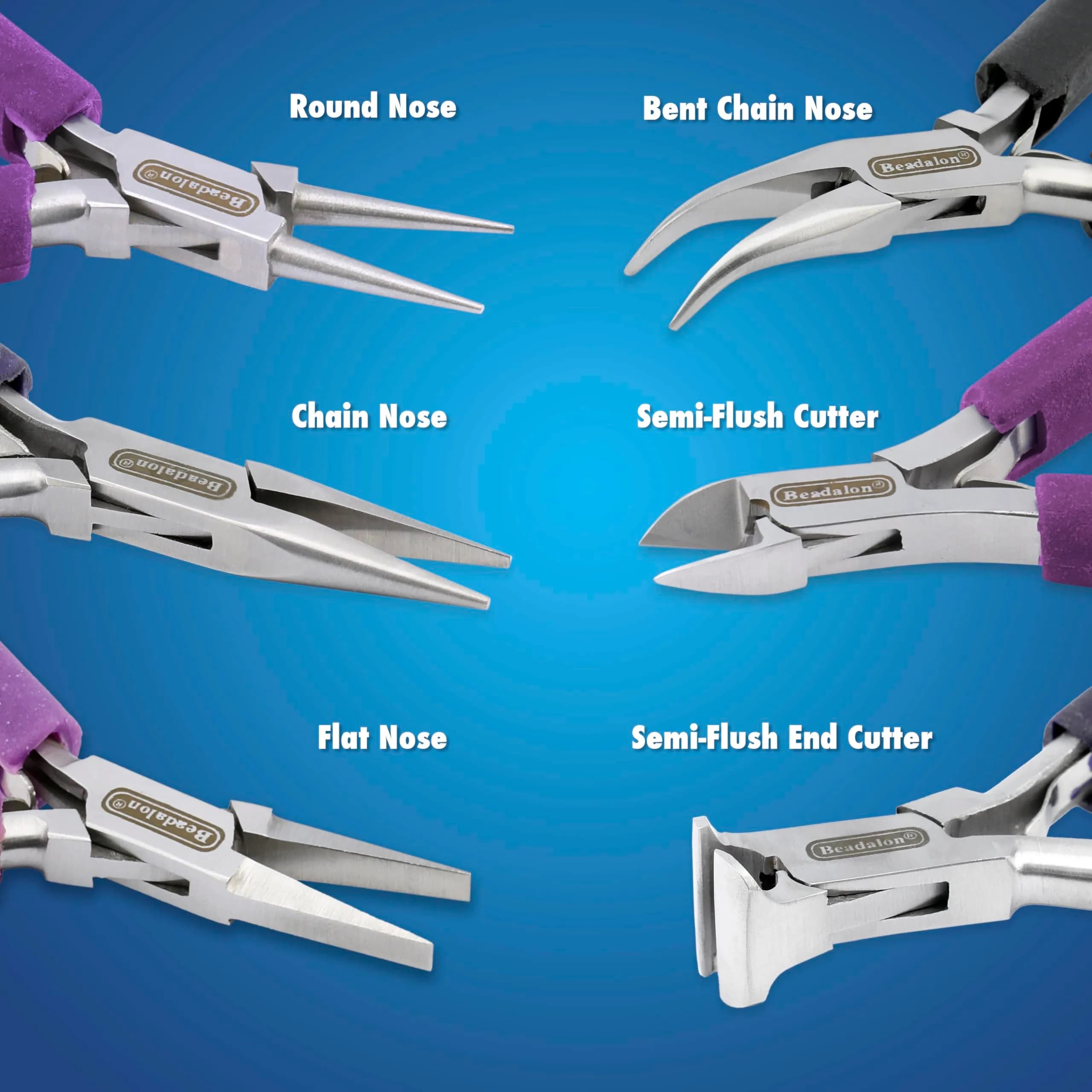Beadalon Designer Series Bent Chain Nose Pliers, Stainless Steel, 4.75 in | Precision Jewelry Tool thumbnail 2
