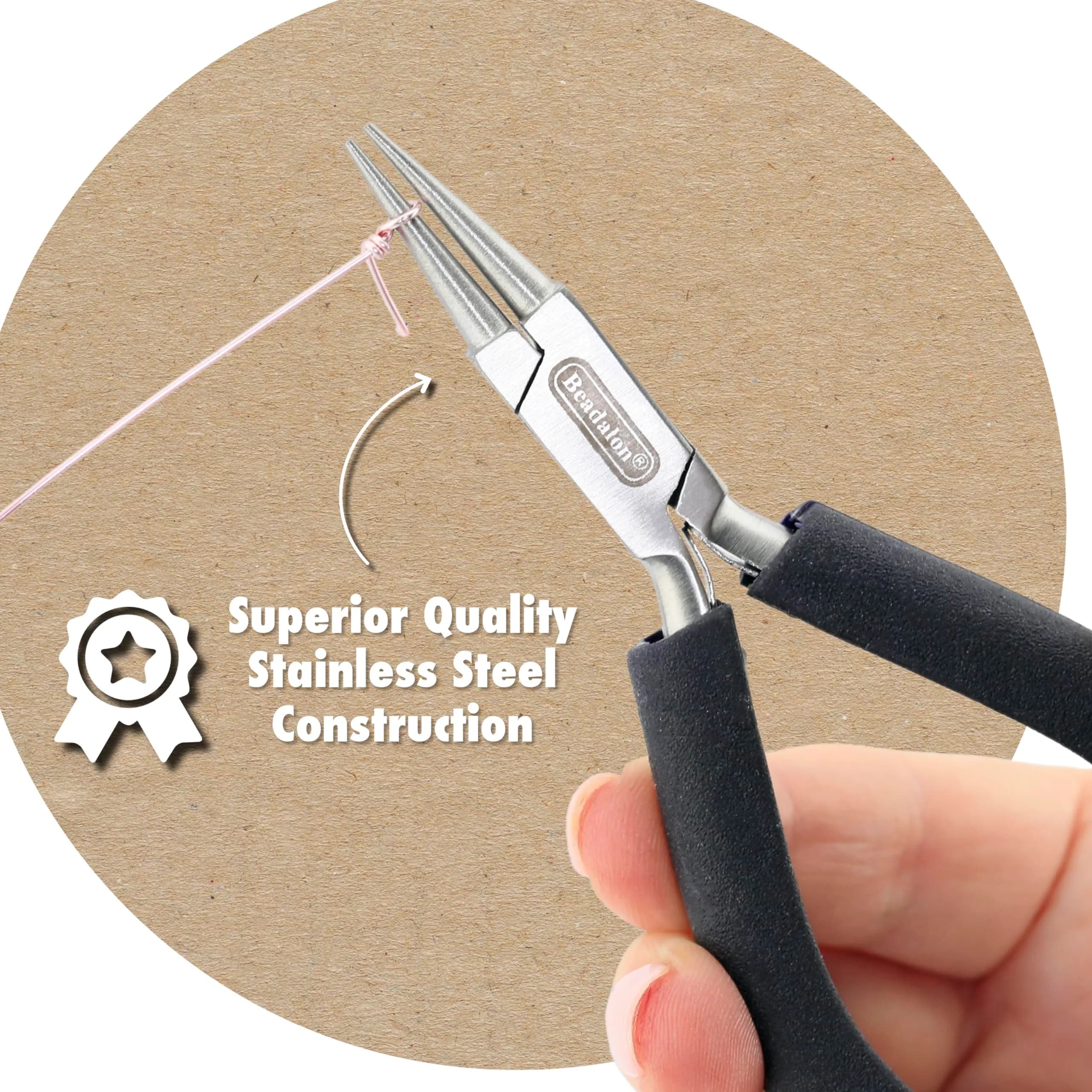 Beadalon Designer Series Bent Chain Nose Pliers, Stainless Steel, 4.75 in | Precision Jewelry Tool thumbnail 3