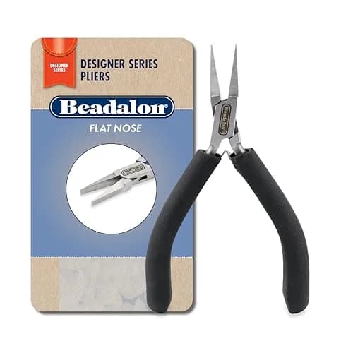 Beadalon Designer Series Flat Nose Pliers 4.75 in | Stainless Steel Jewelry Tool with Double Leaf Springs thumbnail 1